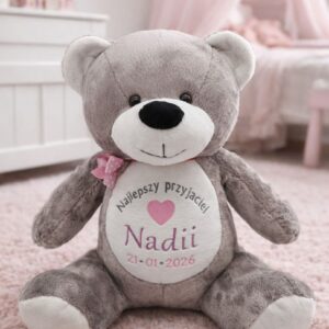 mis prezent dla dziewczynki noworodka personalizowany z imieniem