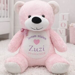 mis rozowy przyjaciel dla dziewczynki haft